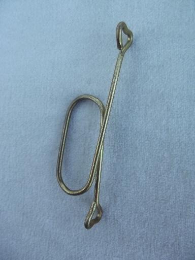 photo of vintage brass curtain hardware, heart shaped solid brass cafe curtain hooks #2