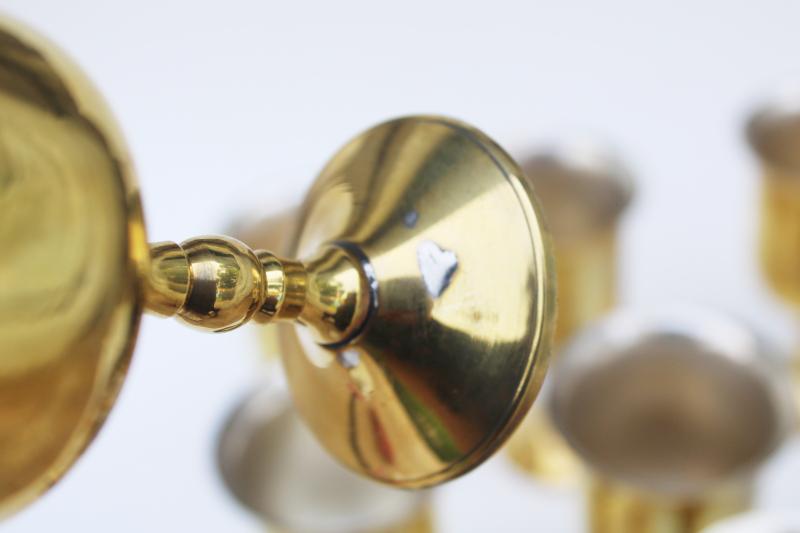 photo of vintage brass goblets, wine glasses for gothic style banquet or rustic wedding #4