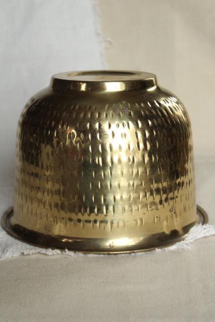 photo of vintage brass planter, large pot for indoor tree or cactus, hammered metal w/ tree bark texture #6