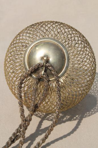 photo of vintage brass pomander ball, large potpourri ball to hold fragrant herbs or flowers #3