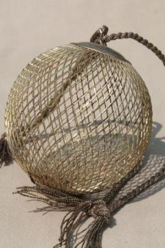 catalog photo of vintage brass pomander ball, large potpourri ball to hold fragrant herbs or flowers