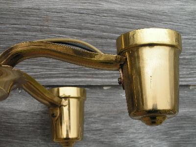 photo of vintage brass and glass hanging lamp #4