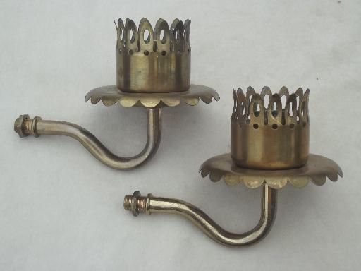 photo of vintage brass sconce lamps / wall mount lights set, vintage lighting parts #2