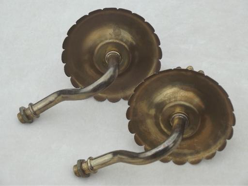 photo of vintage brass sconce lamps / wall mount lights set, vintage lighting parts #4