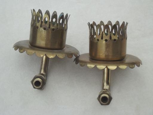 photo of vintage brass sconce lamps / wall mount lights set, vintage lighting parts #5