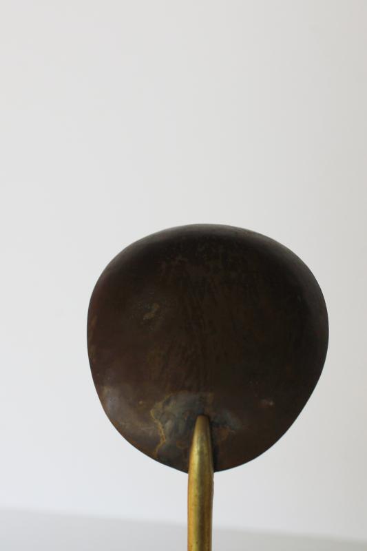 photo of vintage brass spoon w/ dragon handle, small brass ladle from Thailand Siam? #5