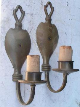 catalog photo of vintage brass wall sconces, Milwaukee