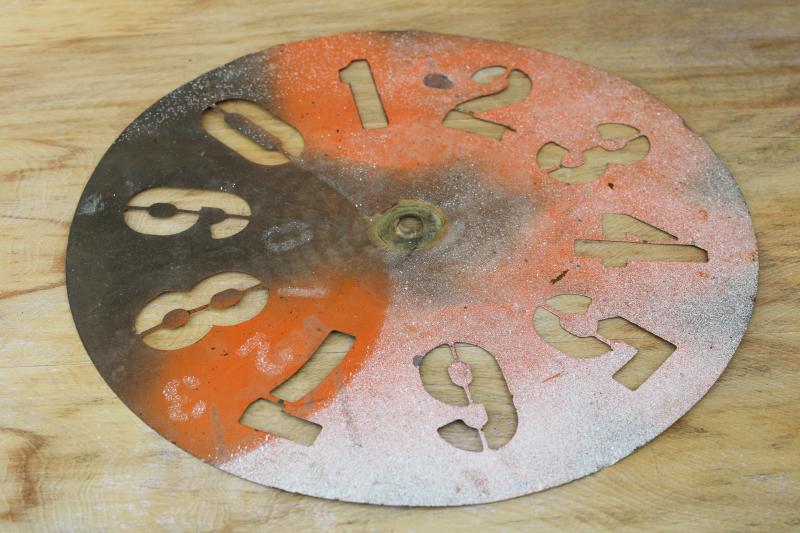 photo of vintage brass wheel painting stencil for numbering crates, sign or clock numbers 2 3/4 #1