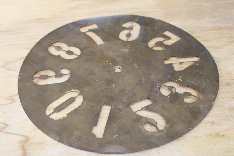 photo of vintage brass wheel painting stencil for numbering crates, sign or clock numbers 2 3/4 #3