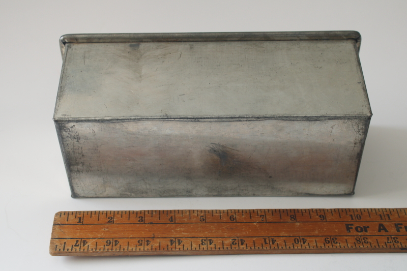 photo of vintage bread baking pan sturdy folded corners loaf shape, Bake King type tinned steel pan  #4