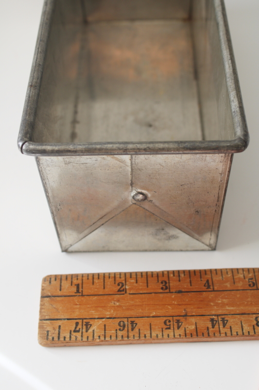 photo of vintage bread baking pan sturdy folded corners loaf shape, Bake King type tinned steel pan  #5