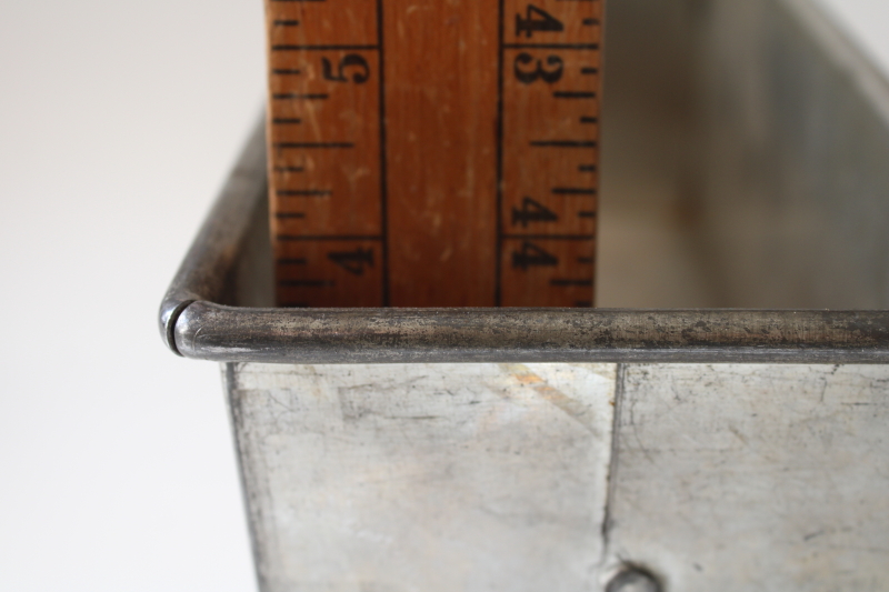 photo of vintage bread baking pan sturdy folded corners loaf shape, Bake King type tinned steel pan  #6