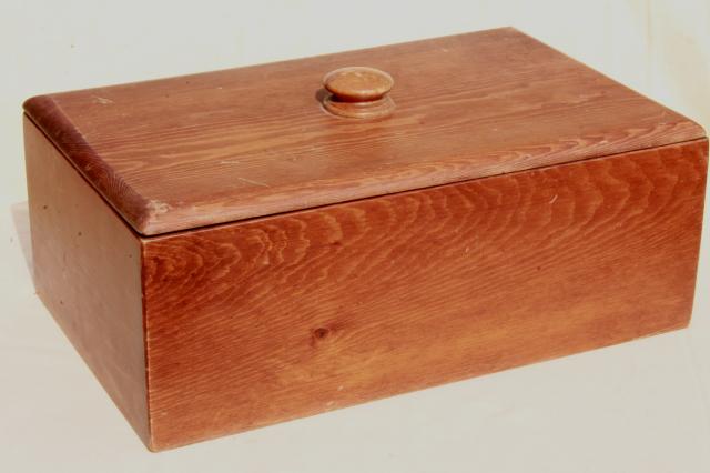 photo of vintage breadbox Give Us This Day Our Daily Bread vintage country pine wood bread box #7