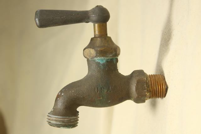 photo of vintage bronze tap faucet, CALCO California Brass solid cast plumbing #2