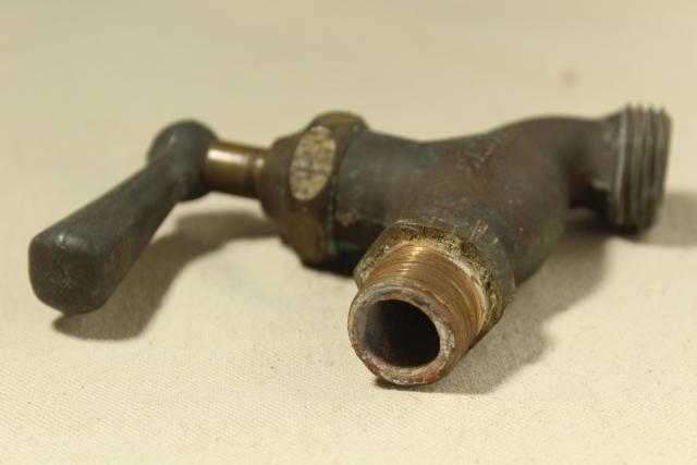 photo of vintage bronze tap faucet, CALCO California Brass solid cast plumbing #7