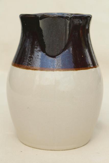 photo of vintage brown band stoneware pitcher or milk jug, RRP Robinson Ransbottom pottery Roseville #5