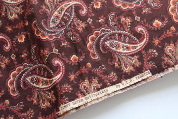 vintage brown paisley print cotton fabric Jinny Beyer quilt prints VIP