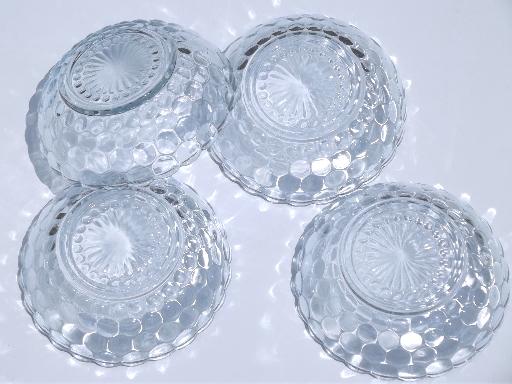 photo of vintage bubble pattern cereal bowls, Anchor Hocking sapphire blue glass #4