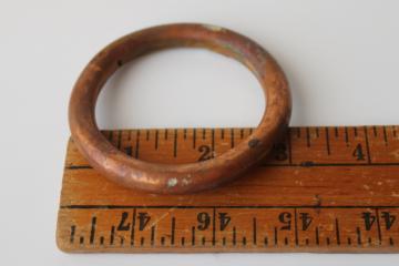 vintage bull ring, heavy solid copper ring western ranch style decor or hardware 