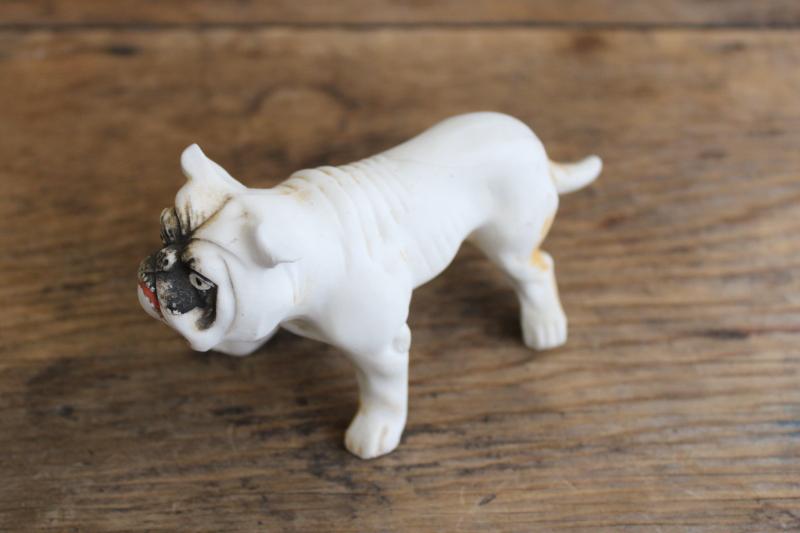 photo of vintage bulldog figurine grumpy growling dog unmarked bisque china, Germany? #5