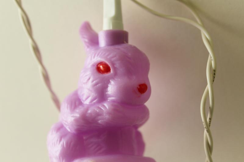 photo of vintage bunny rabbit blow mold fairy lights, holiday party decor or for Easter tree #2