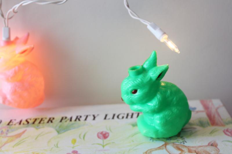 photo of vintage bunny rabbit blow mold fairy lights, holiday party decor or for Easter tree #6