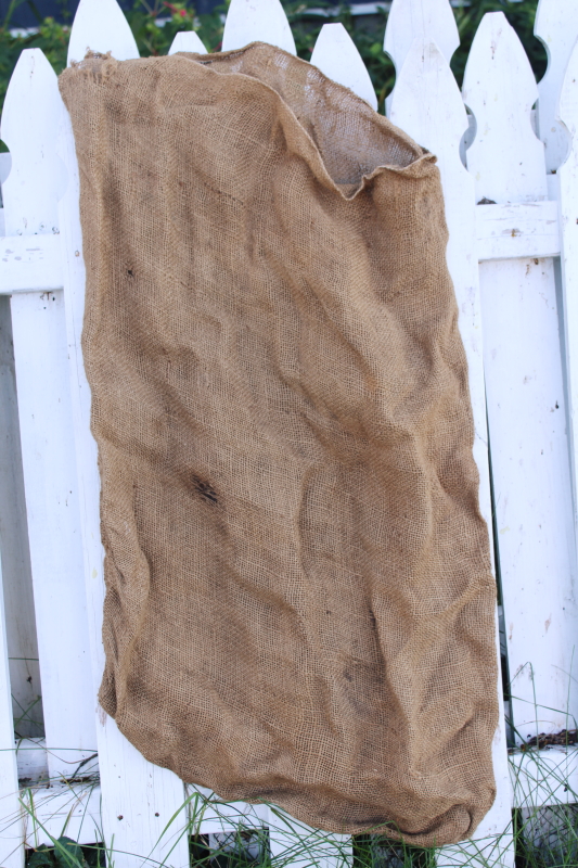 photo of vintage burlap bag potato sack w/ print graphics Hereford cattle Western Potatoes #4