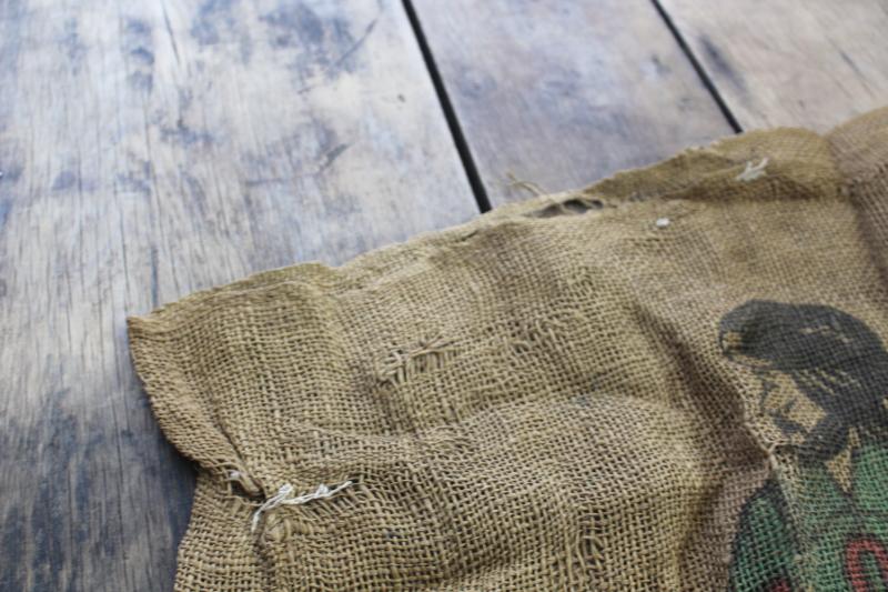 photo of vintage burlap sack, buckskinner frontiersman North Country Potatoes Minnesota #5