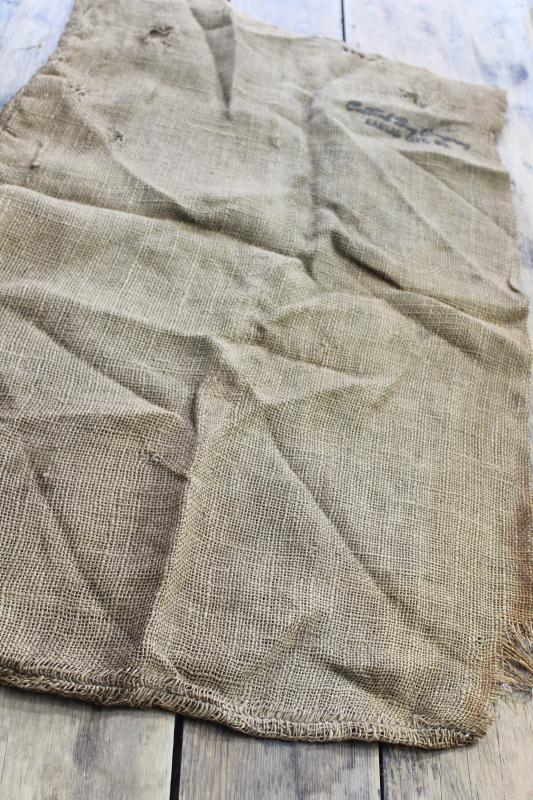 photo of vintage burlap sack, buckskinner frontiersman North Country Potatoes Minnesota #8