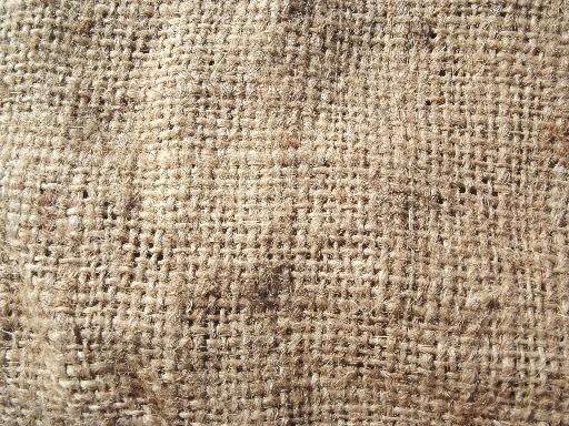 photo of vintage burlap sacks, farm feed bags for primitive old print fabric #4