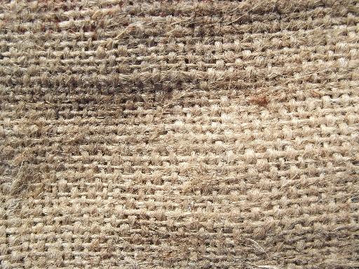 photo of vintage burlap sacks, farm feed bags for primitive old print fabric #4