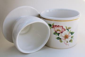 catalog photo of vintage butter bell ceramic crock butter keeper, House of Webster wild briar rose