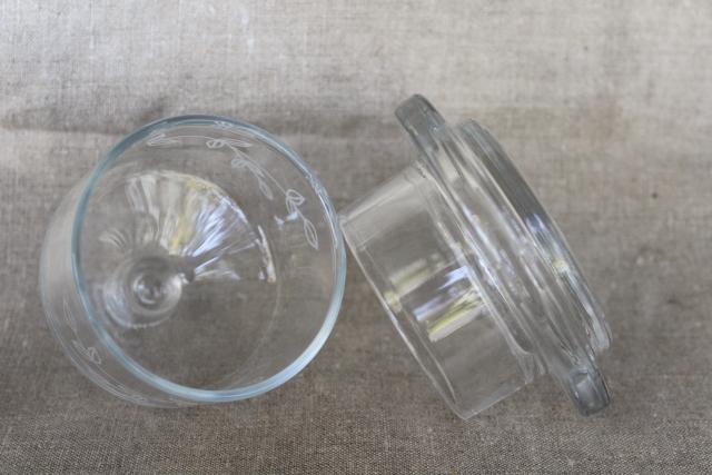 photo of vintage butter keeper cloche & dish, individual size glass dome cover & plate #3