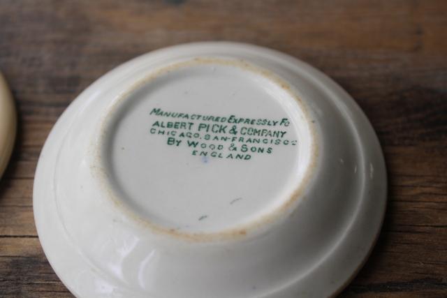 photo of vintage butter pats instant collection, heavy ironstone china restaurant ware #5