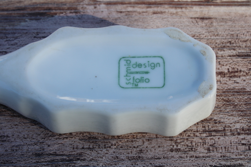 photo of vintage butter pats mold, white ironstone porcelain mold Schmid Design Folio #3