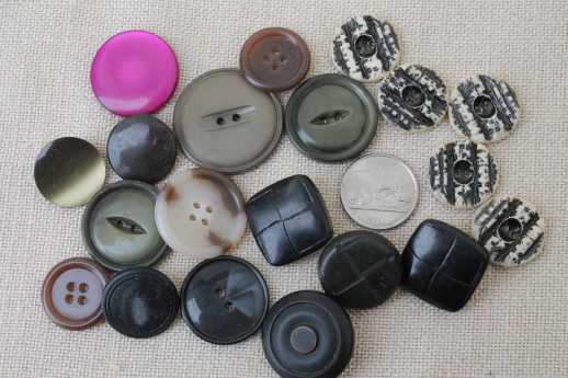 photo of vintage buttons collection, old glass barrel jar full of buttons of all kinds #9