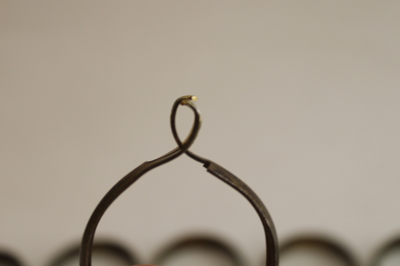 photo of vintage cafe curtain rings w/ strong pinch clips, antique brass plated steel drapery hardware #6