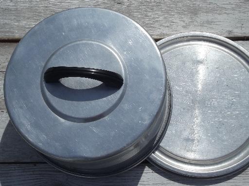 photo of vintage cake & pie keeper carrier, retro Regal aluminum cake taker #6