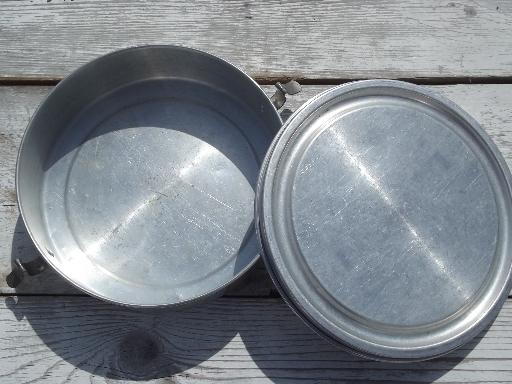 photo of vintage cake & pie keeper carrier, retro Regal aluminum cake taker #7