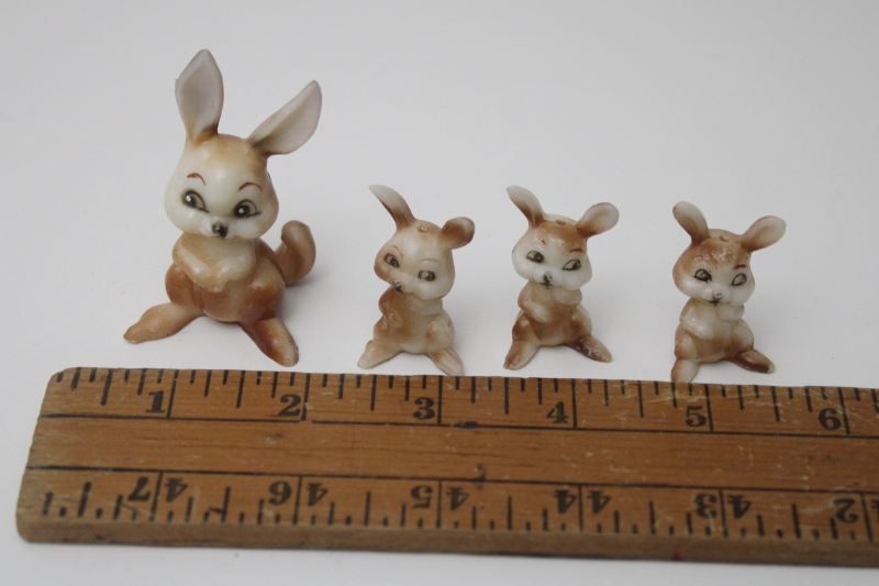 photo of vintage cake toppers lot, Wilton Hong Kong hard plastic bunnies, Easter rabbits spring decor #1