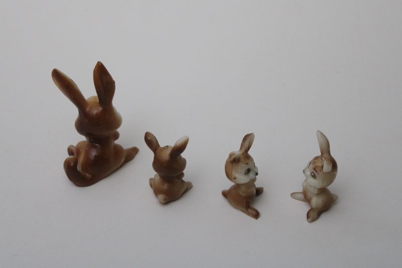 photo of vintage cake toppers lot, Wilton Hong Kong hard plastic bunnies, Easter rabbits spring decor #2