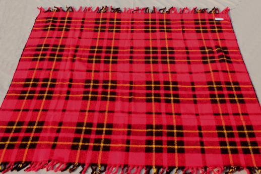 photo of vintage camp blanket lot, plaid throw blankets for camping or stadium blankets #7