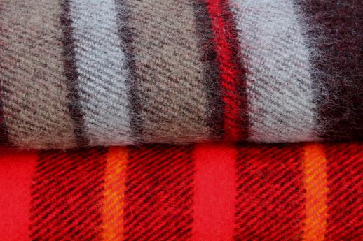 photo of vintage camp blanket lot, plaid throw blankets for camping or stadium blankets #10