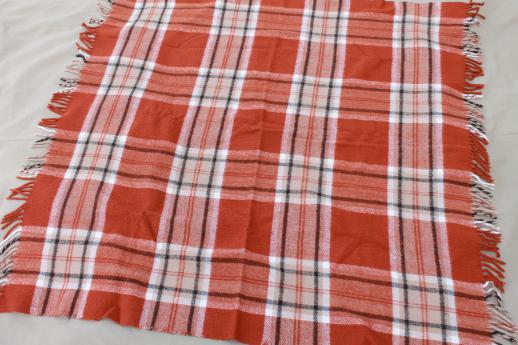 photo of vintage camp blanket lot, stack of plaid blankets for camping, stadium blankets #4