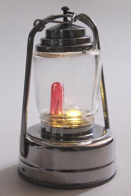 photo of vintage camp lantern or skater's lamp, British Hong Kong chrome signal light / flashlight #2