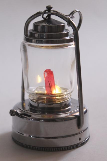 photo of vintage camp lantern or skater's lamp, British Hong Kong chrome signal light / flashlight #4