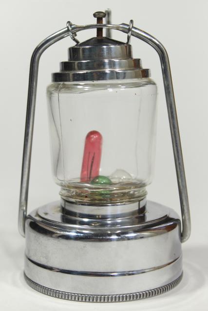 photo of vintage camp lantern or skater's lamp, British Hong Kong chrome signal light / flashlight #8