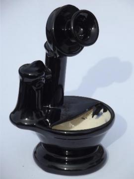 catalog photo of vintage candlestick phone ceramic planter, 'call me' reminder for Valentine's Day!