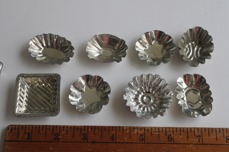 photo of vintage candy molds, mini tin molds animals & fancy shapes for molding sugar or chocolate  #7