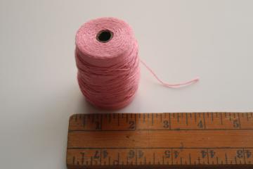 catalog photo of vintage candy pink pure linen thread, fine yarn for bobbin or needle lacemaking, crochet lace